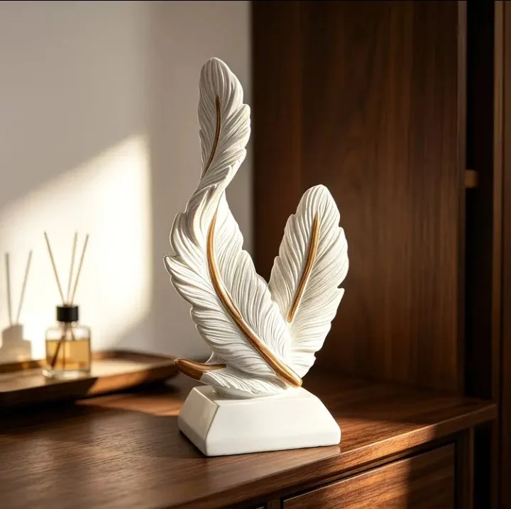 Resin Feather Art Sculpture